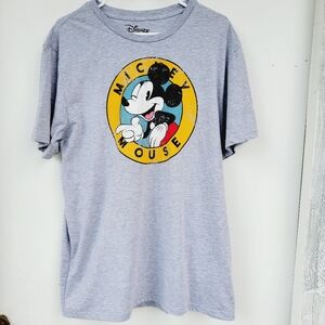 Walt Disney MICKEY MOUSE Wink Retro Distressed Round Logo T-Shirt - Size XL